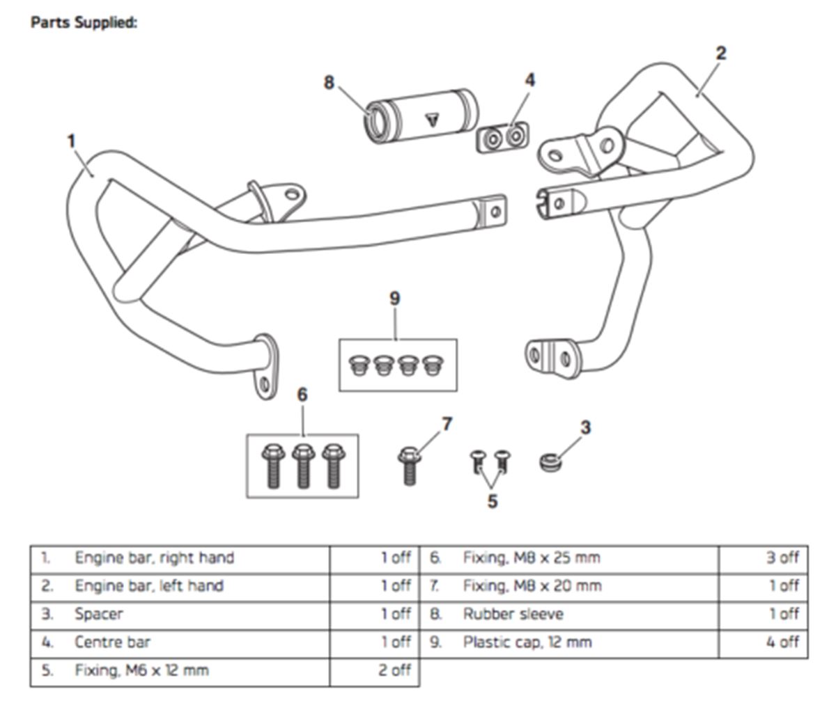 lower engine bar kit A9780053